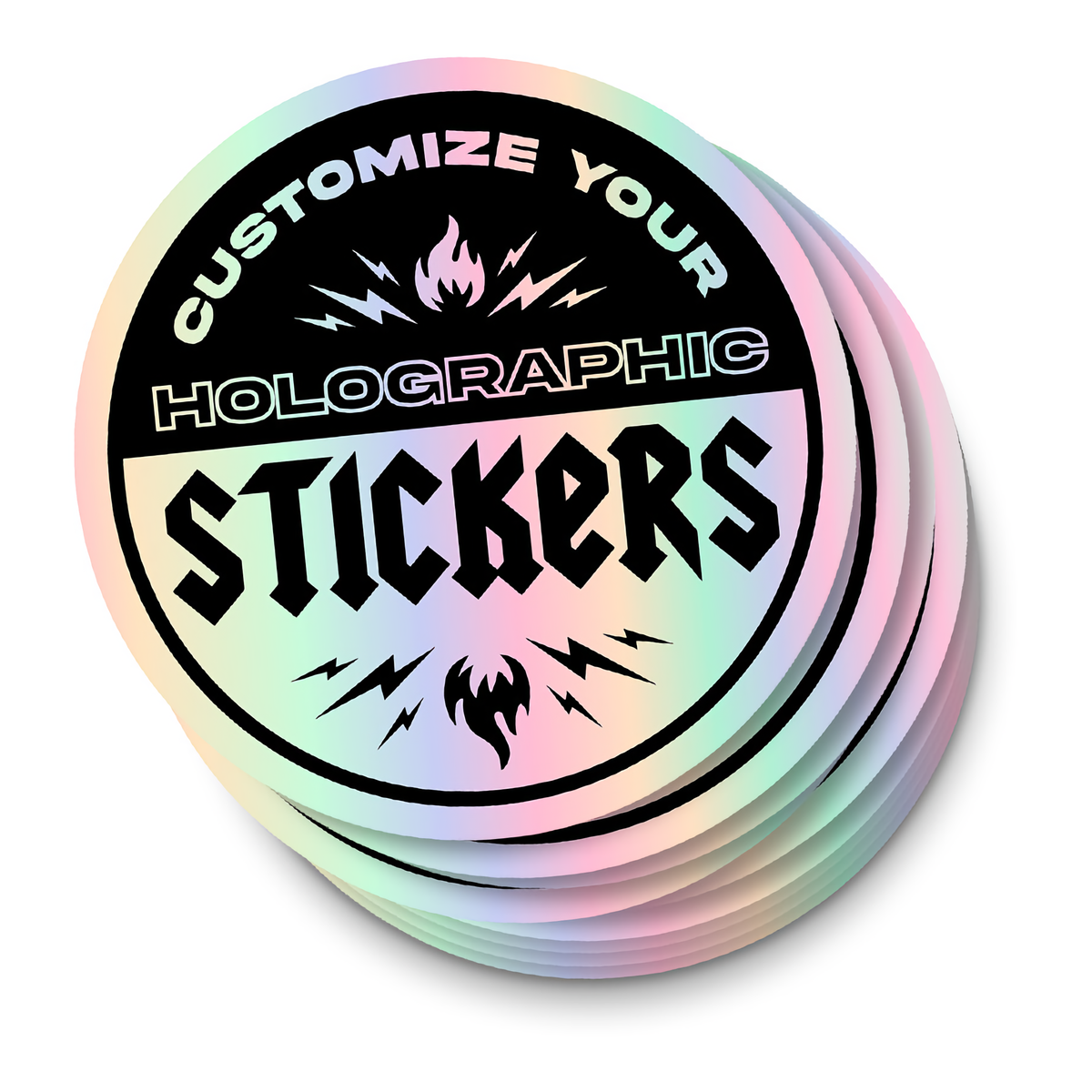 Oval Holographic Stickers