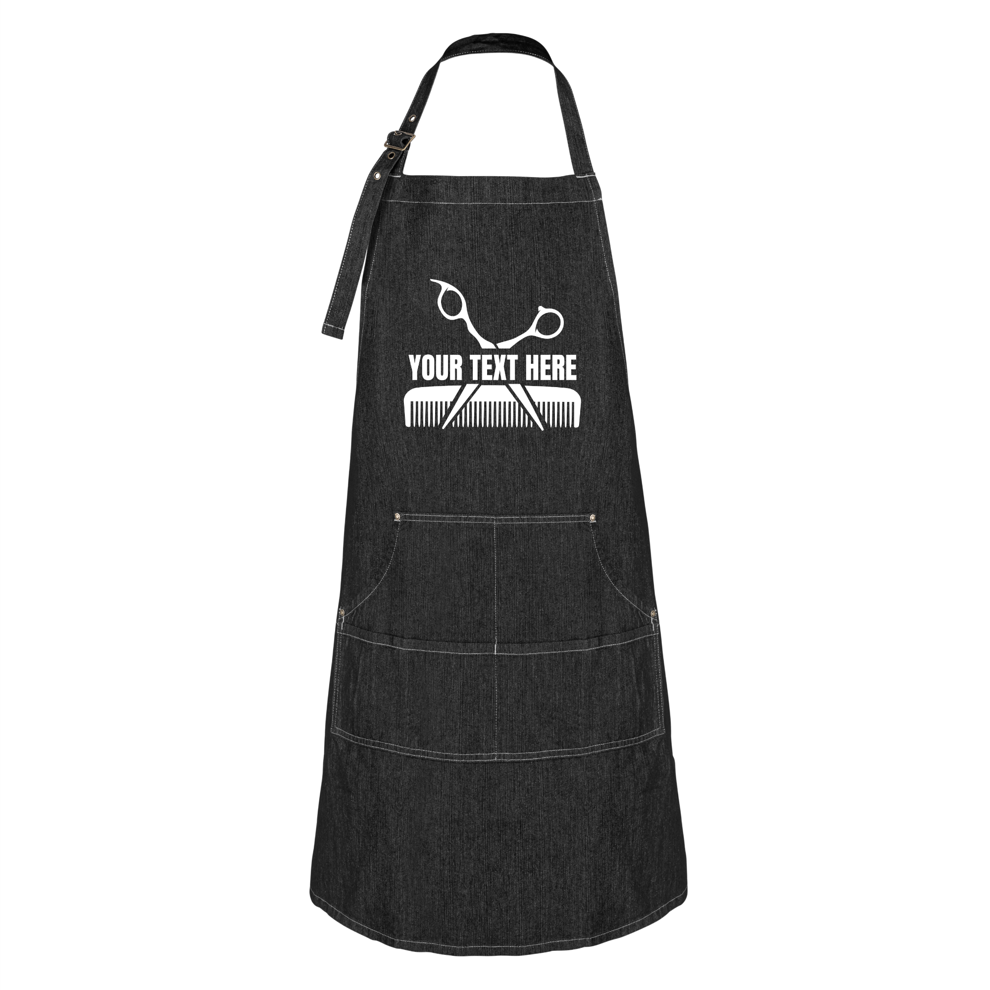 Custom Hairstylist Denim Apron Black Denim